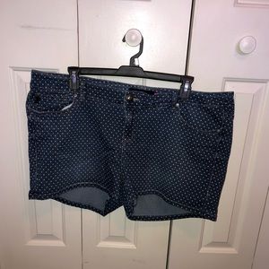 Polka Dot Denim Shorts